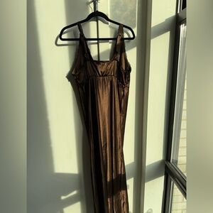 Brown lace wild fable midi dress